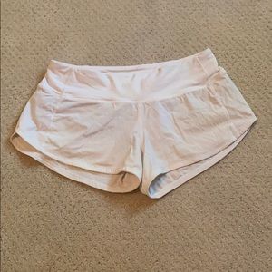 Lululemon white shorts “speed up shorts”